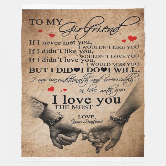 Love Quote voor Vriendin | Funny Quottes Gift Fleece Deken (Voorkant)