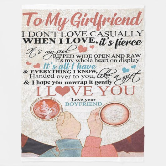 Love Quote voor Vriendin | Funny Quottes Gift Fleece Deken (Voorkant)