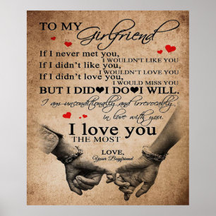 Love Quote voor Vriendin   Funny Quottes Gift Poster