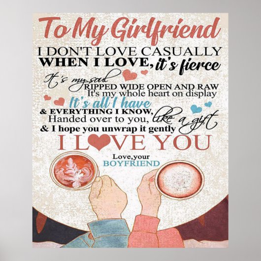 Love Quote voor Vriendin | Funny Quottes Gift Poster (Voorkant)