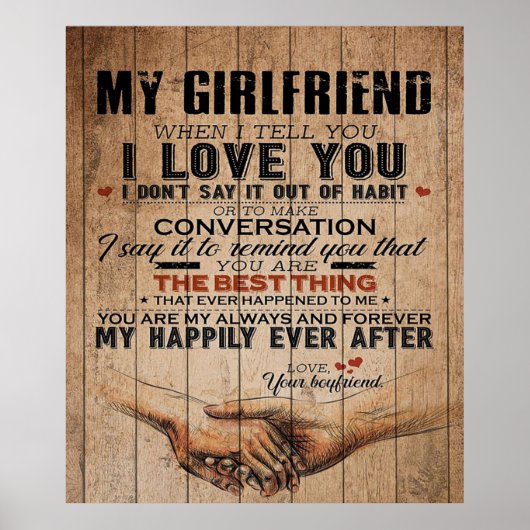 Love Quote voor Vriendin | Funny Quottes Gift Poster (Voorkant)