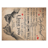 Love Quote voor Vriendin | Funny Quottes Gift Tafelkleed (Voorkant (Horizontaal))