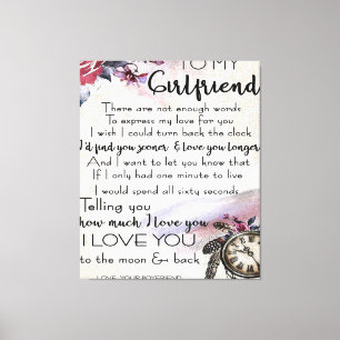 Love Quote voor Vriendin   Lovely Couple Cadeau Canvas Afdruk