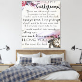 Love Quote voor Vriendin | Lovely Couple Cadeau Canvas Afdruk (Insitu (Slaapkamer))