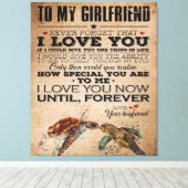 Love Quote voor Vriendin | Lovely Couple Cadeau Canvas Afdruk (Insitu (Houten vloer))