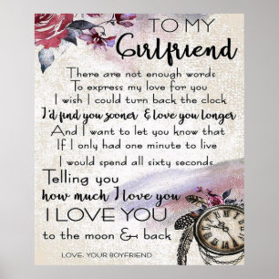 Love Quote voor Vriendin Lovely Couple Cadeau Poster