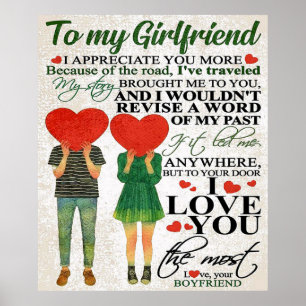 Love Quote voor Vriendin   Lovely Couple Cadeau Poster