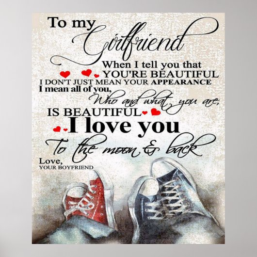 Love Quote voor Vriendin | Lovely Couple Cadeau Poster (Voorkant)