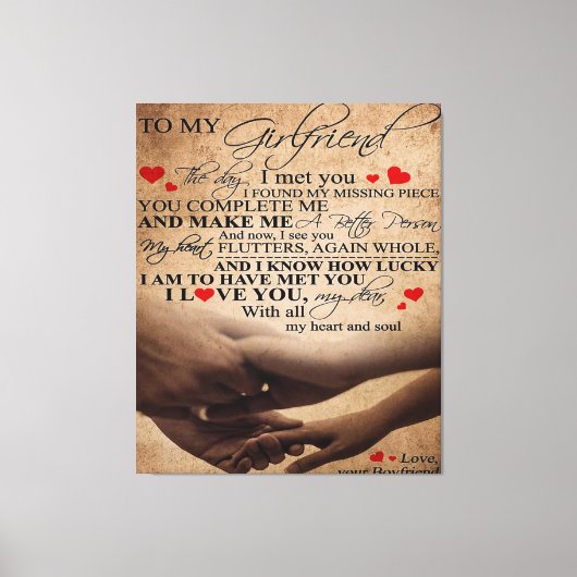 Love Quote voor Vriendin | Trendy Gift Canvas Afdruk (Voorkant)