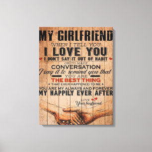 Love Quote voor Vriendin, Vriendin Birthday Gift Canvas Afdruk
