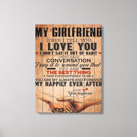 Love Quote voor Vriendin, Vriendin Birthday Gift Canvas Afdruk (Voorkant)