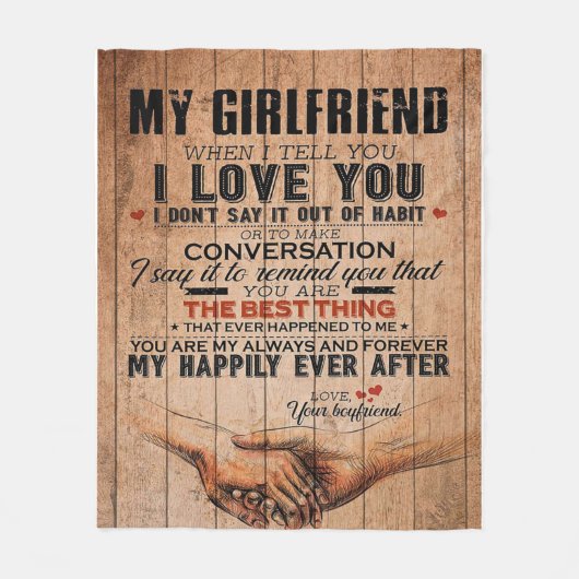 Love Quote voor Vriendin, Vriendin Birthday Gift Fleece Deken (Voorkant)