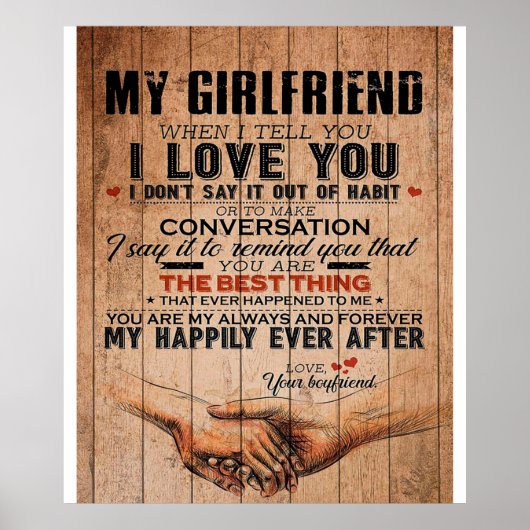 Love Quote voor Vriendin, Vriendin Birthday Gift Poster (Voorkant)