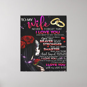 Love Quote voor Wife Beste en perfecte cadeautje Canvas Afdruk