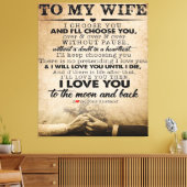 Love Quote voor Wife | Beste en perfecte cadeautje Canvas Afdruk (Insitu (Woonkamer))
