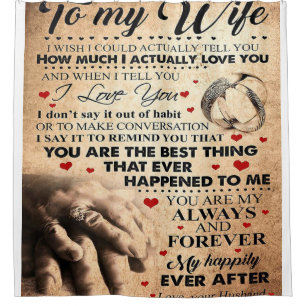 Love Quote voor Wife   Beste en perfecte cadeautje Douchegordijn