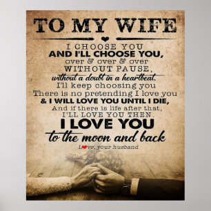 Love Quote voor Wife   Beste en perfecte cadeautje Poster