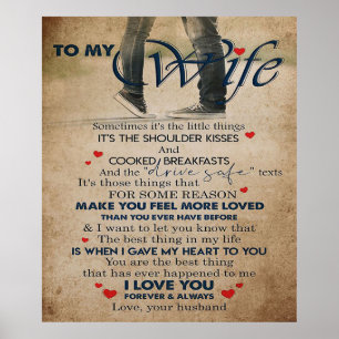 Love Quote voor Wife   Beste en perfecte cadeautje Poster
