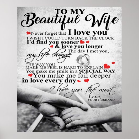 Love Quote voor Wife | Cadeaubonnen voor overeenko Poster (Voorkant)