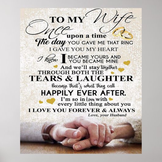 Love Quote voor Wife | Cadeaubonnen voor overeenko Poster (Voorkant)