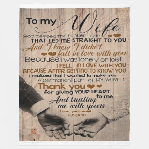 Love Quote voor Wife   Cute Family Gift Fleece Deken
