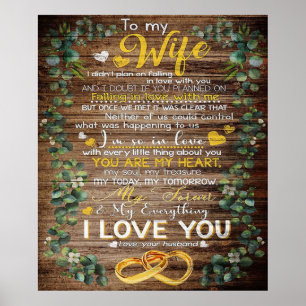 Love Quote voor Wife   Cute Family Gift Poster