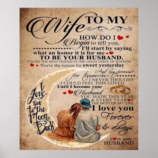 Love Quote voor Wife | Cute Family Gift Poster (Voorkant)