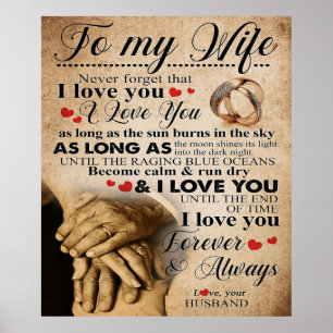 Love Quote voor Wife   Cute Family Gift Poster