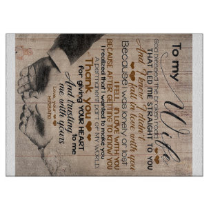 Love Quote voor Wife Cute Family Gift Snijplank