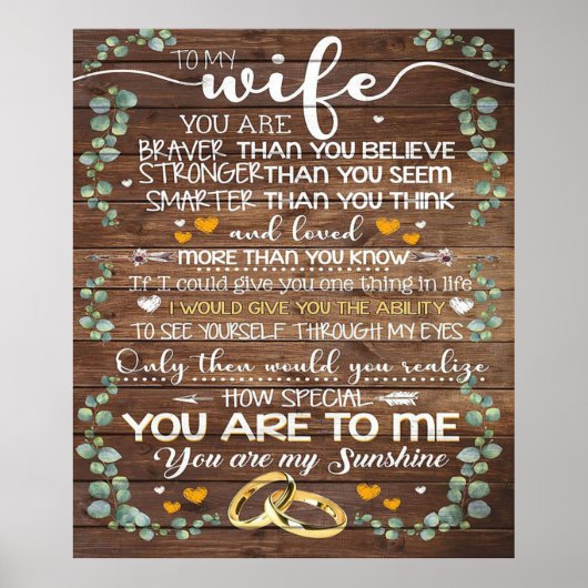 Love Quote voor Wife | Decoratie thuis (Voorkant)