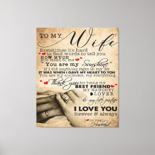 Love Quote voor Wife   Home Decor Cft Canvas Afdruk