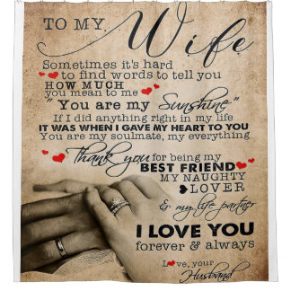 Love Quote voor Wife | Home Decor Cft Douchegordijn