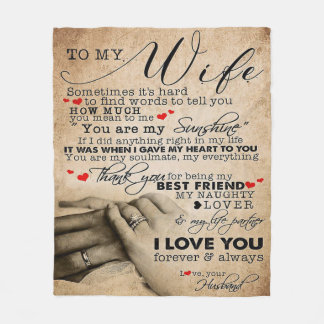 Love Quote voor Wife | Home Decor Cft Fleece Deken