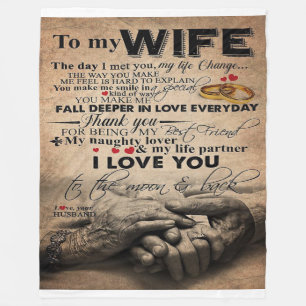 Love Quote voor Wife   Losief Cadeau voor de vrouw Fleece Deken