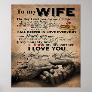 Love Quote voor Wife   Losief Cadeau voor echtgeno Poster