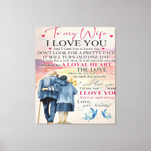 Love Quote voor Wife   Lovely Gift Canvas Afdruk