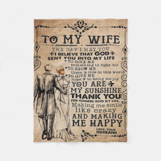 Love Quote voor Wife | Trendy Cadeau voor vrouw Fleece Deken