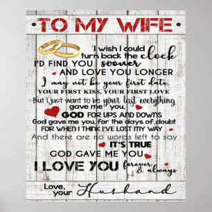 Love Quote voor Wife   Trendy Cadeau voor vrouw Poster