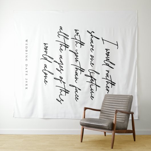 Love Quote Weddenschap Foto Achtergrond Wandkleed (In Situ (horizontaal))