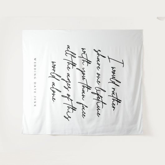 Love Quote Weddenschap Foto Achtergrond Wandkleed (Voorkant (horizontaal))