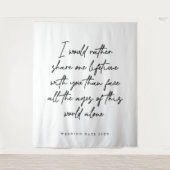 Love Quote Weddenschap Foto Achtergrond Wandkleed (Voorkant)