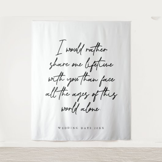 Love Quote Weddenschap Foto Achtergrond Wandkleed (Voorkant)