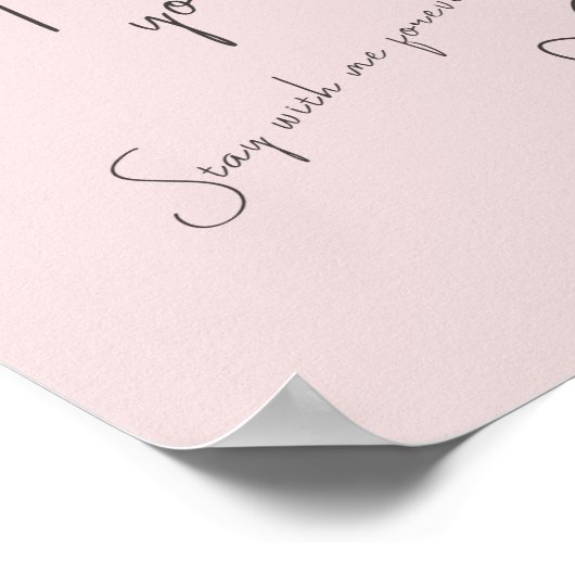 Love Quote Wedding Valentijnsdag Blush Pink Poster (Hoek)