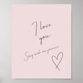 Love Quote Wedding Valentijnsdag Blush Pink Poster (Voorkant)