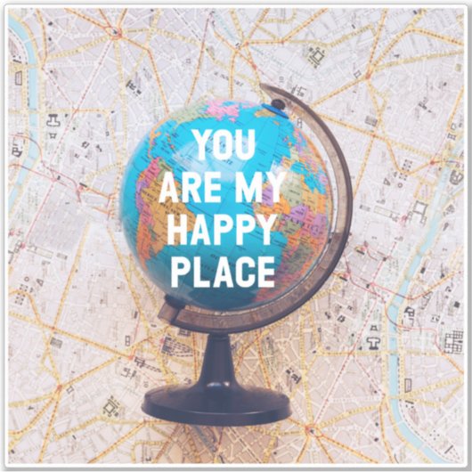 Love Quote Wereldbol Sticker (Voorkant)