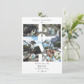 Love Quote White Trendy Collage Wedding 6 Photos Bedankkaart (Staand voorkant)