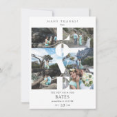 Love Quote White Trendy Collage Wedding 6 Photos Bedankkaart (Voorkant)