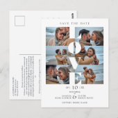 Love Quote White Trendy Collage Wedding 6 Photos Briefkaart (Voorkant / Achterkant)