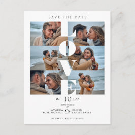 Love Quote White Trendy Collage Wedding 6 Photos Briefkaart