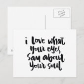 Love Quotes: Ik hou van wat je ogen zeggen over.. Briefkaart (Voorkant / Achterkant)